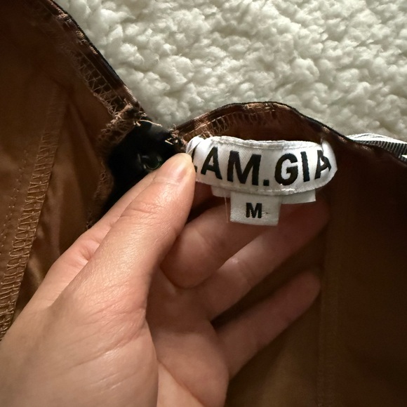 I.AM.GIA Brown Leopard Print Ruched Corset Top - Picture 2 of 3